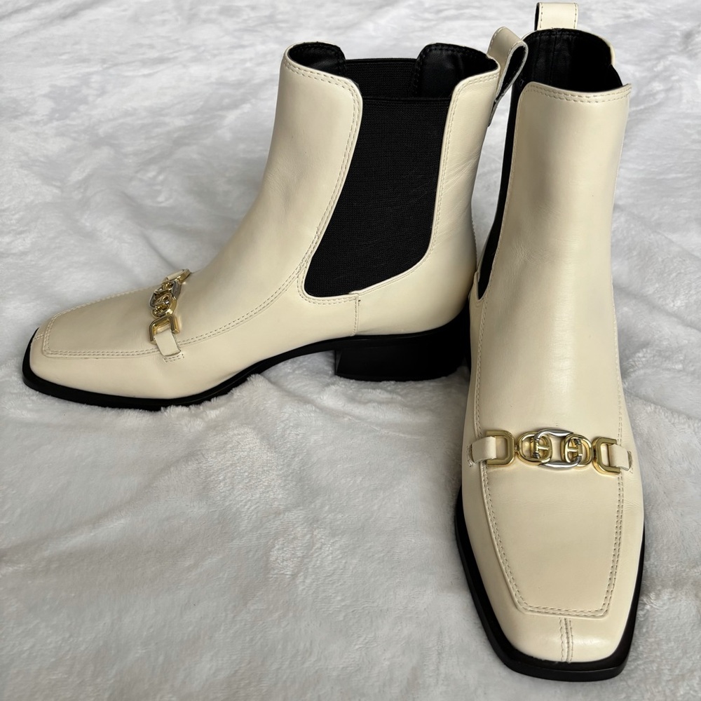 SAM EDELMAN Torance Chelsea Square Toe Ankle Leather Boot--NEW--7